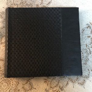 Black woven faux leather photo album